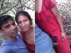 Big aunty from Desi village masturbates in the open