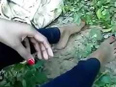 Desi teen gets wild around the jungle with regard to their way lover