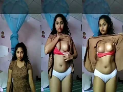 Sri Lankan girls big boobs on display in stripping video for boyfriend
