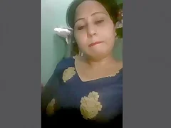 Auntys seductive display in the kitchen