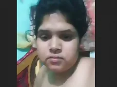 Heavy Desi Bhabi Teases with Milk Oil