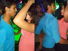 A hot Indian girl goes outcast at a Gurgaon club She dances with a bunch of boys and gives them a show they won’t forget concerning a long time
