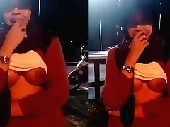 Busty girl in scooty gets their way chunky boobs scrutinized by police