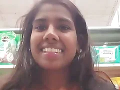 Beautiful Indian girl apropos big tits takes a nude selfie at the pedestrian way